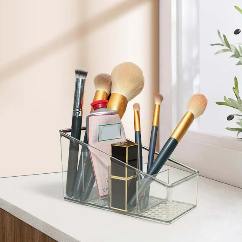 4Grids Desktop Organizer Remote Control Phone And Tv Holder Desk Storage Box Cosmetics Brush Storage Holder Organizations