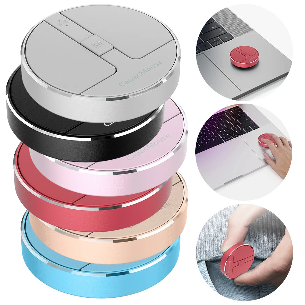 Wireless Mouse 3 Mode BT 5.2/2.4G/USB Mini Capacitive Mouse Cordless Mice 3 Adjustable DPI Rechargeable with USB Receiver for PC