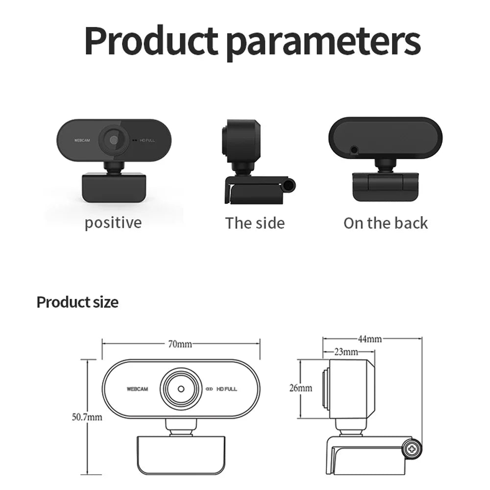 OREY Webcam 1080P Full HD Web Camera With Microphone USB Web Cam For PC Computer Mac Laptop Desktop YouTube Skype Mini Camera