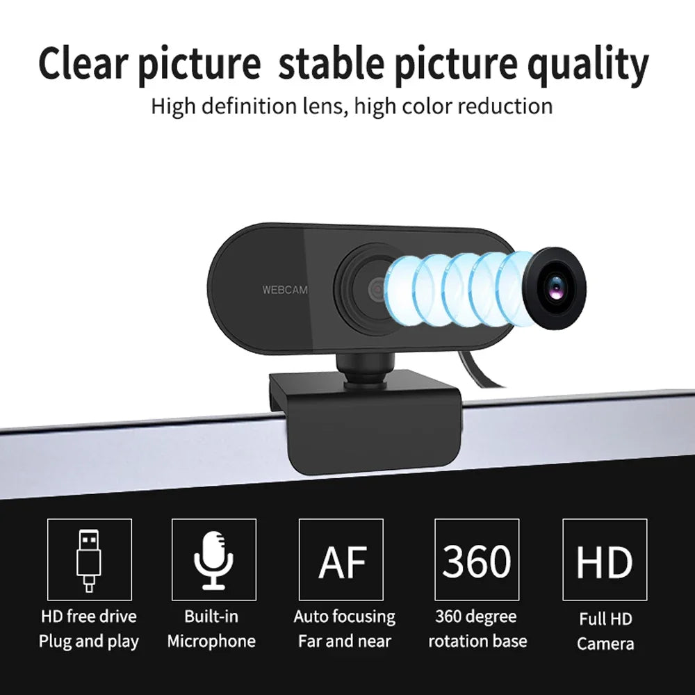 OREY Webcam 1080P Full HD Web Camera With Microphone USB Web Cam For PC Computer Mac Laptop Desktop YouTube Skype Mini Camera