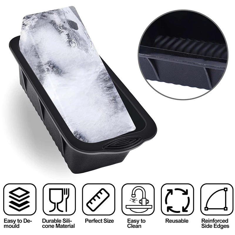 Large Ice Mold Silicone Large Ice Block Mold Ice Cube Maker Reusable Large Ice Cube Tray Ice Bath Chiller For Home