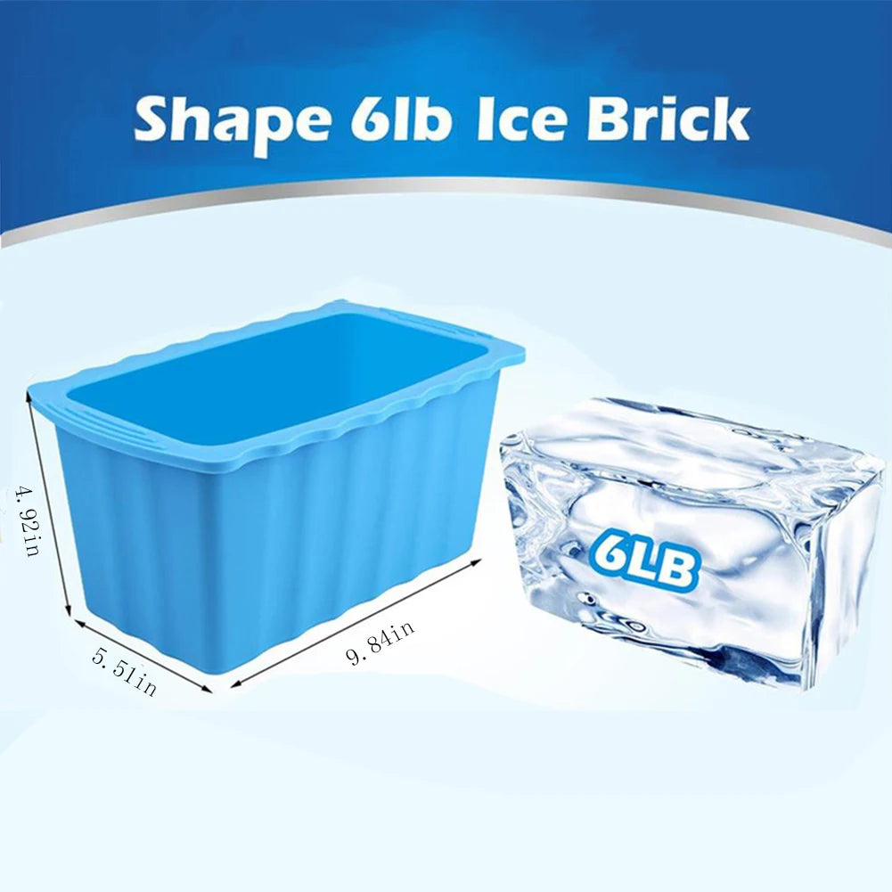 Large Ice Block Container Rectangle Silicone Ice Cube Container For Cold Plunge Ice Maker For Ice Bath Silicone Ice Tray