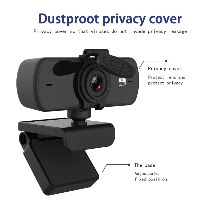 Webcam 2K Full HD 1080P Web Camera Autofocus With Microphone USB Web Cam For PC Computer Mac Laptop Desktop YouTube Webcamera