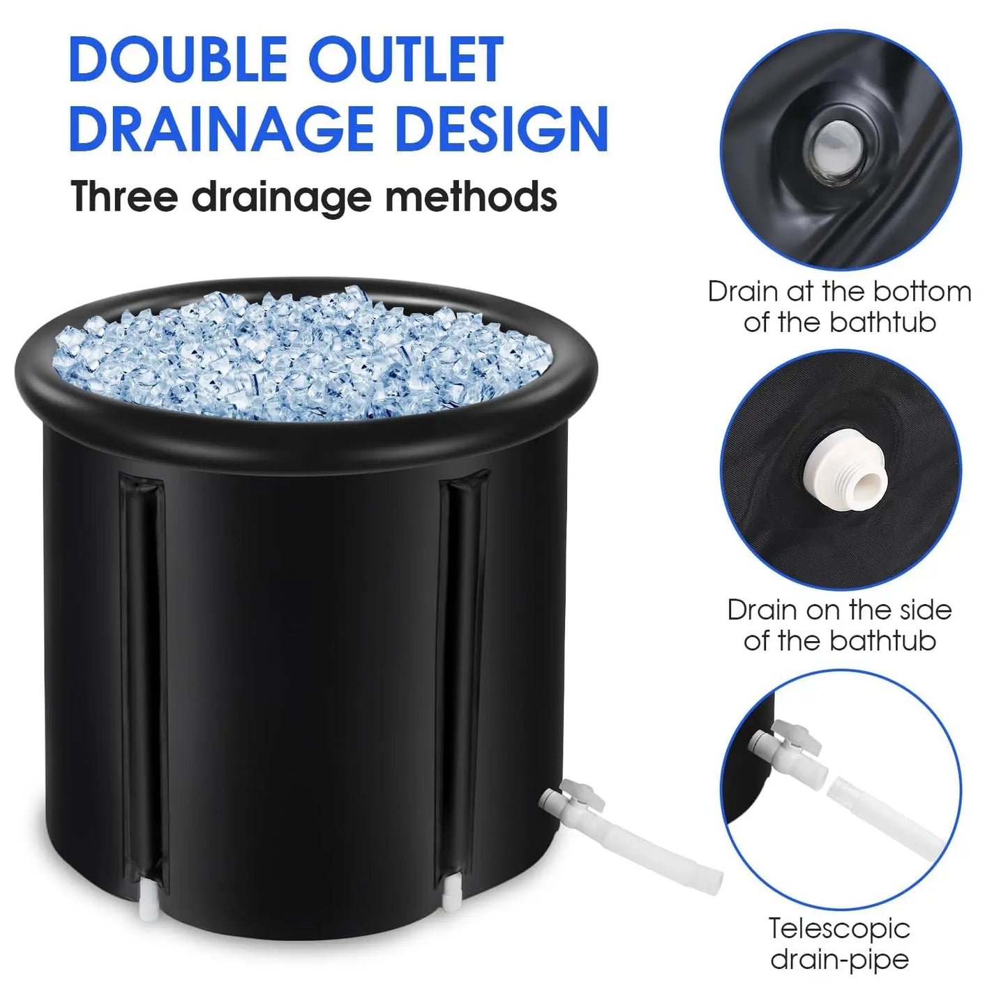 Portable Ice Bath Plunge Pool Ice Bath Tub  Athletes with Cover [Large Size] | 85 Gallons Cold Plunge For Recovery Freestanding
