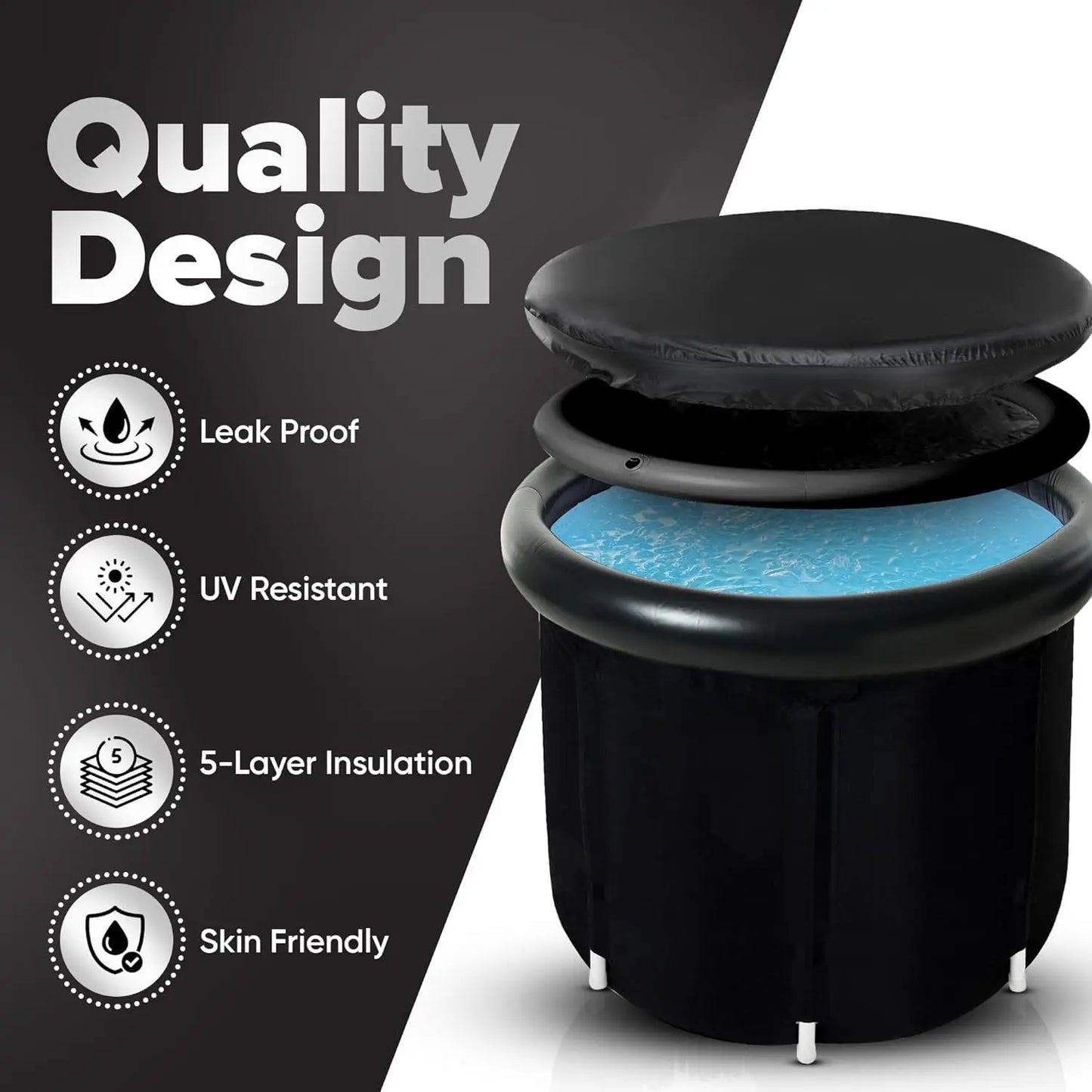 Portable Ice Bath Plunge Pool Ice Bath Tub  Athletes with Cover [Large Size] | 85 Gallons Cold Plunge For Recovery Freestanding