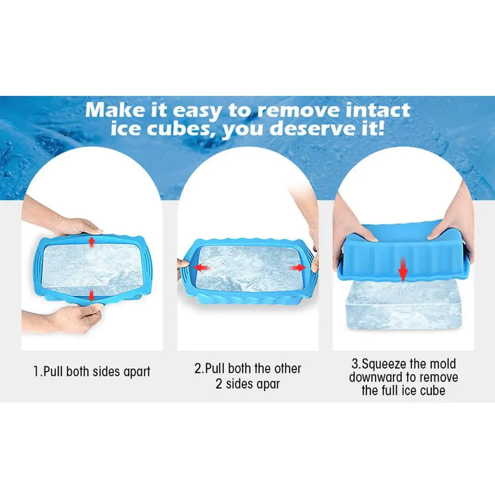 Large Ice Block Container Rectangle Silicone Ice Cube Container For Cold Plunge Ice Maker For Ice Bath Silicone Ice Tray