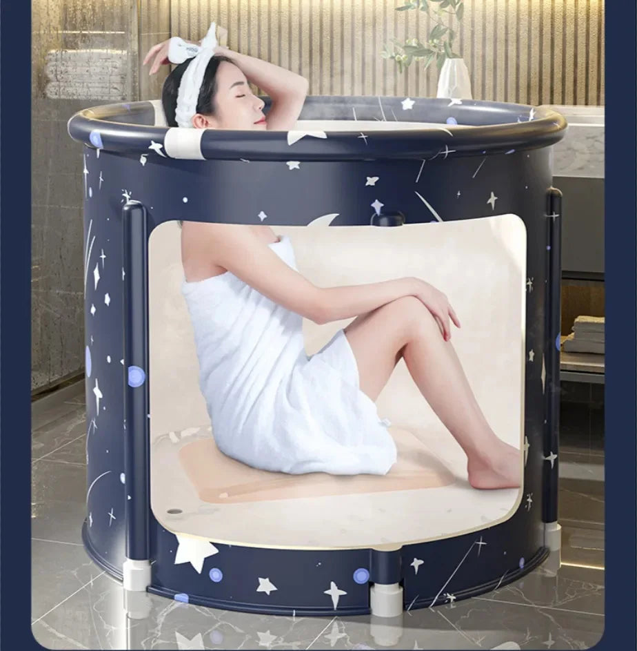 Foldable Bath Bucket PVC Material Hot Bath Ice Bath Ice Therapy Sauna Adult Bathing Bucket Children's Swimming Pool