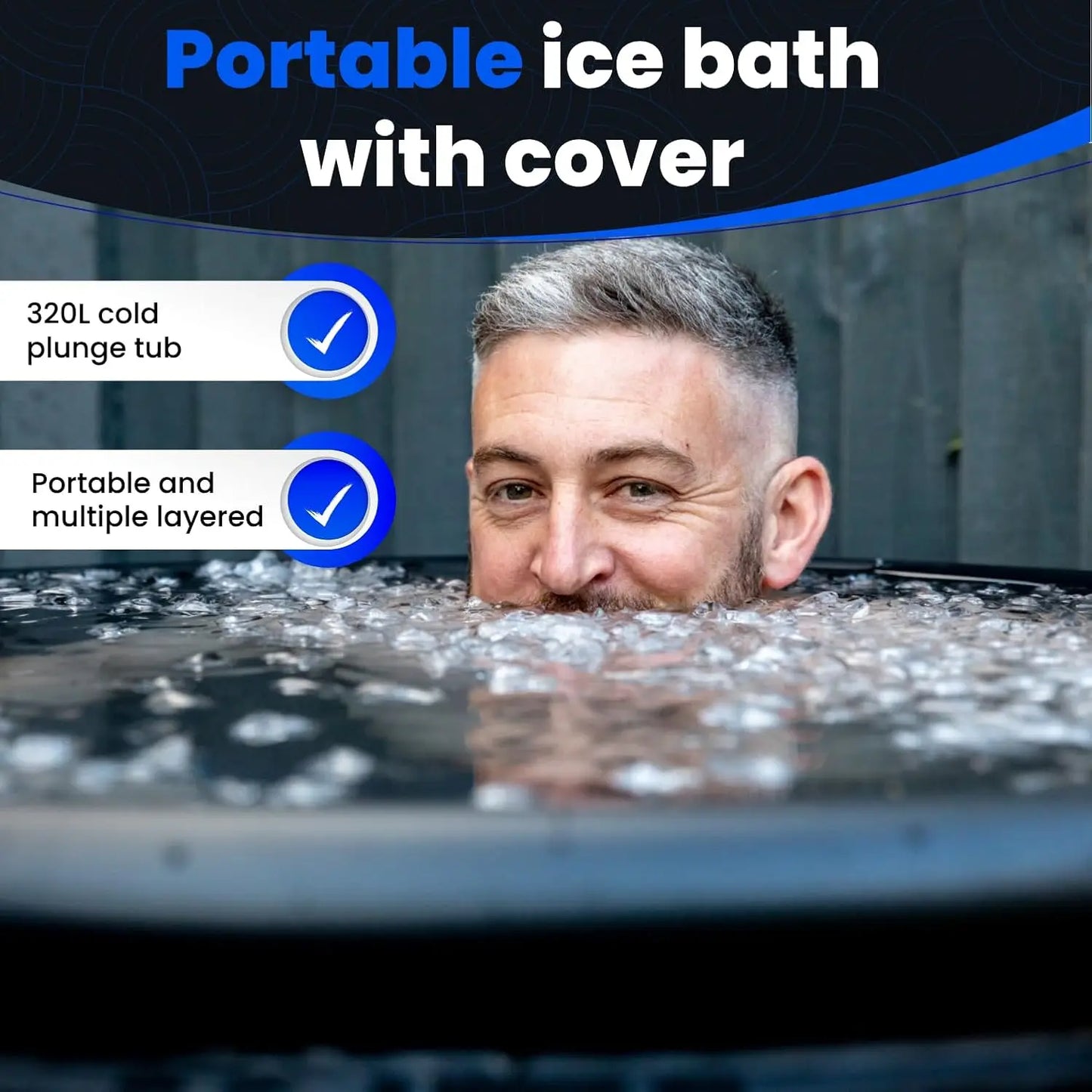 The Cold Pod Ice Bath Tub for Athletes XL: Cold Plunge Tub Outdoor with Cover,116 Gallons Portable Ice Bath Cold Water Therapy P