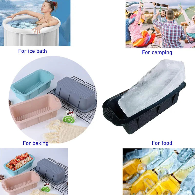 Extra Large Ice Block Mold Silicone Ice Bath molds For Cold Plunge, Giant Ice Cube Tray Molds for Coolers Water Chiller Freezer