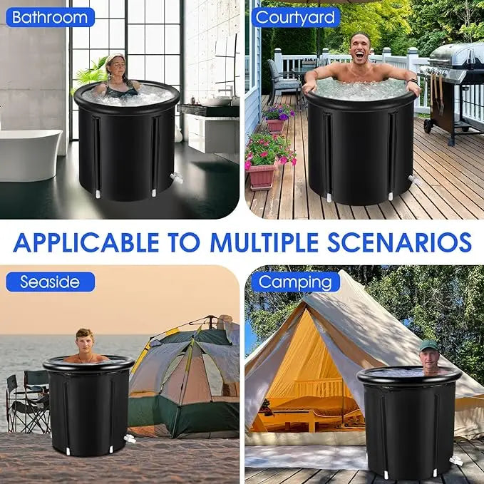 Portable Ice Bath Plunge Pool Ice Bath Tub  Athletes with Cover [Large Size] | 85 Gallons Cold Plunge For Recovery Freestanding