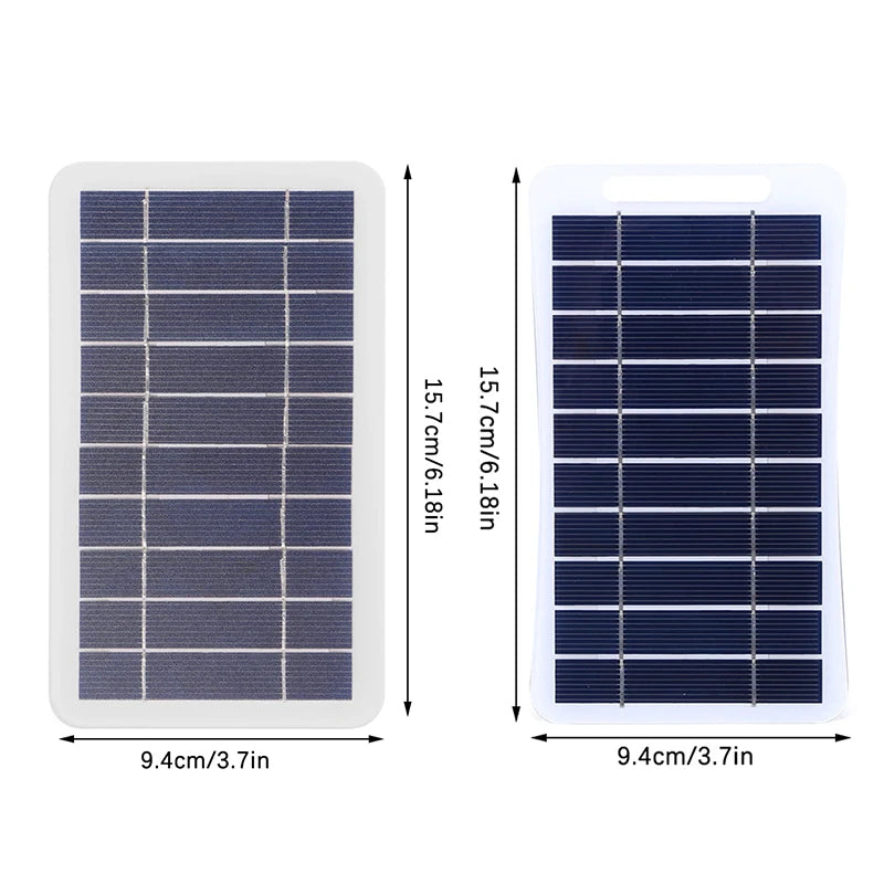 2W Solar Panel With USB Waterproof Outdoor Hiking And Camping Portable Battery Mobile Phone Charging Bank Charging Panel 5V