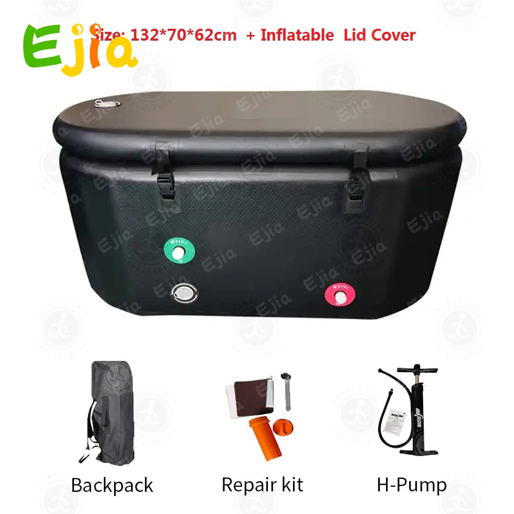 132cm Cold Plunge Tub Athletes-Inflatable Ice Bath Tub For Recovery And Cold Water Therapy, 340L Ice Tubs For Cold Plunge