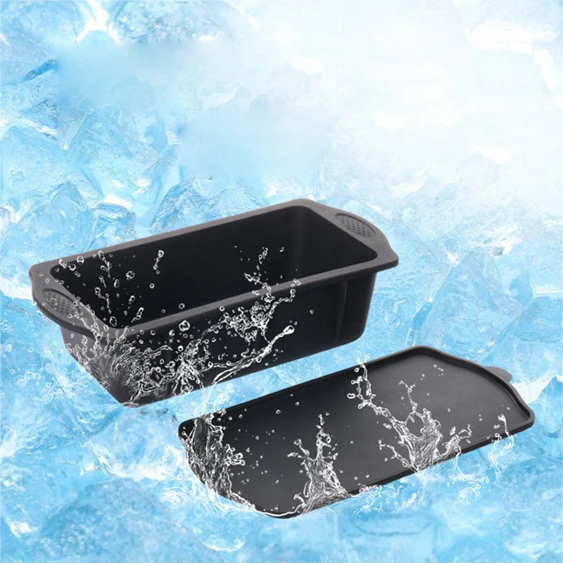 Silicone Ice Bath Ice-Cube Mold+Lid Reusable Ice-Cube Mold Can Make 4 Pounds Extra Large Ice-Cube Ice Box Mold