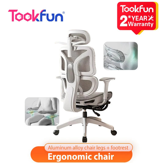 Tookfun Ergonomic Chair Waist Support Computer Gaming Seat Office Chair Lift Swivel Chair Home Furniture 3D Headrest 4D Armrest