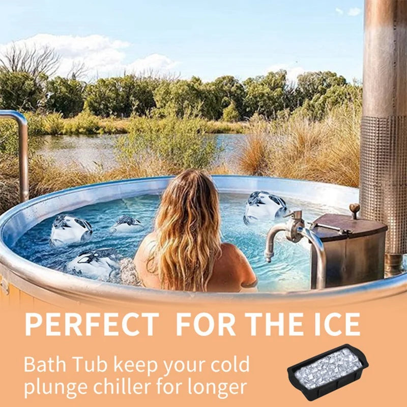 Silicone Ice Bath Ice-Cube Mold+Lid Reusable Ice-Cube Mold Can Make 4 Pounds Extra Large Ice-Cube Ice Box Mold