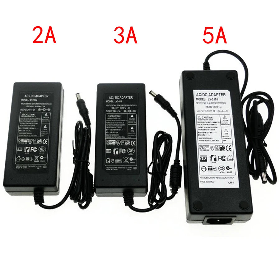 Power Adapter AC to DC 24V 1A 2A 3A 5A Converter Transformer 24 v Power Supply Charger For LED Strip and logitech racing wheel