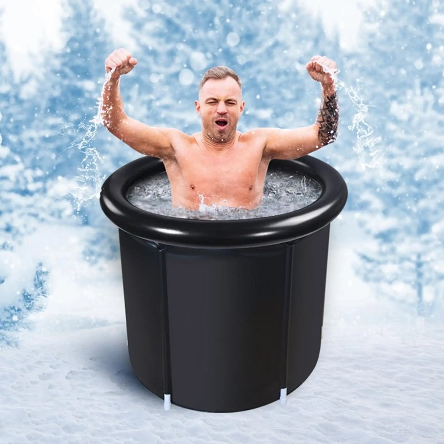 Portable Ice Bath Plunge Pool Ice Bath Tub  Athletes with Cover [Large Size] | 85 Gallons Cold Plunge For Recovery Freestanding