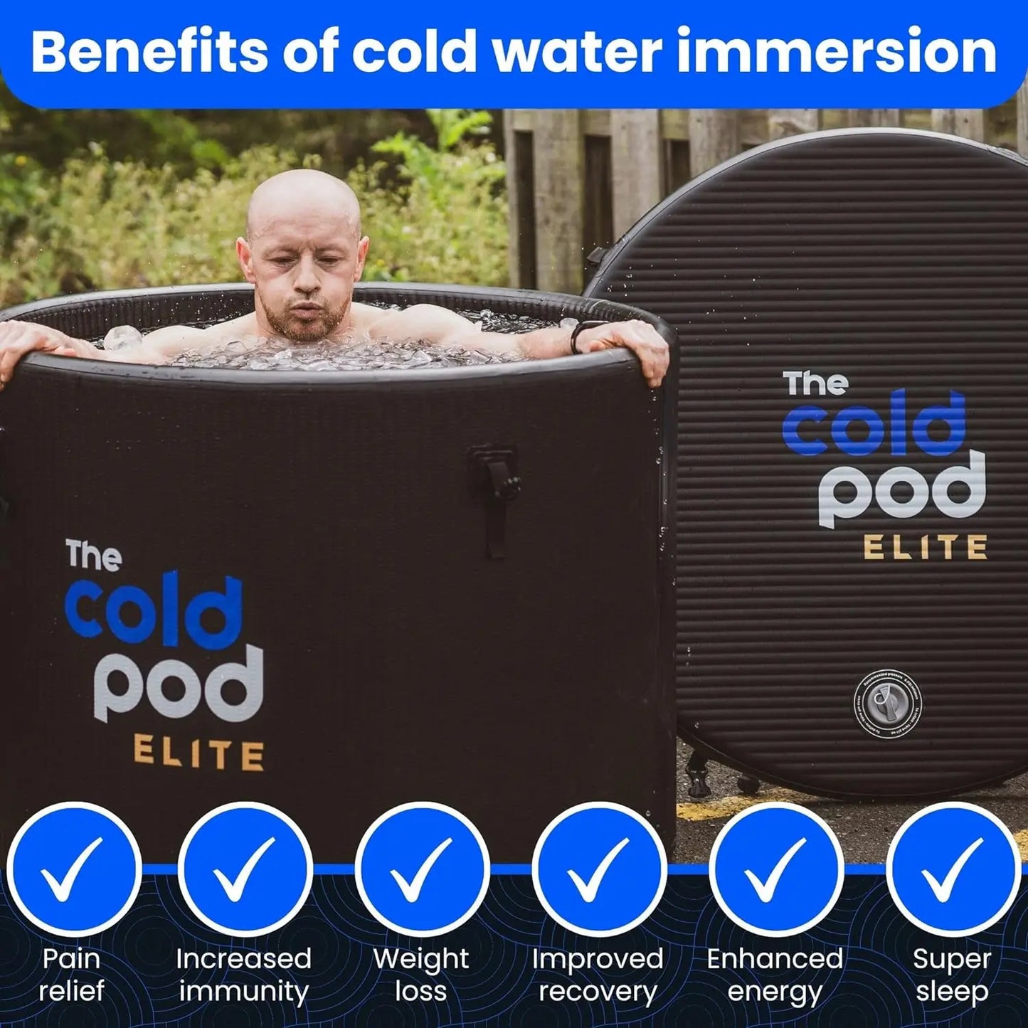 The Cold Pod Ice Bath Tub for Athletes XL: Cold Plunge Tub Outdoor with Cover,116 Gallons Portable Ice Bath Cold Water Therapy P