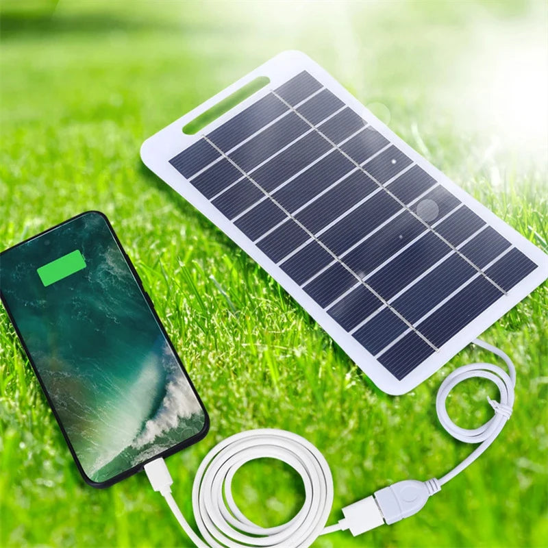 2W Solar Panel With USB Waterproof Outdoor Hiking And Camping Portable Battery Mobile Phone Charging Bank Charging Panel 5V